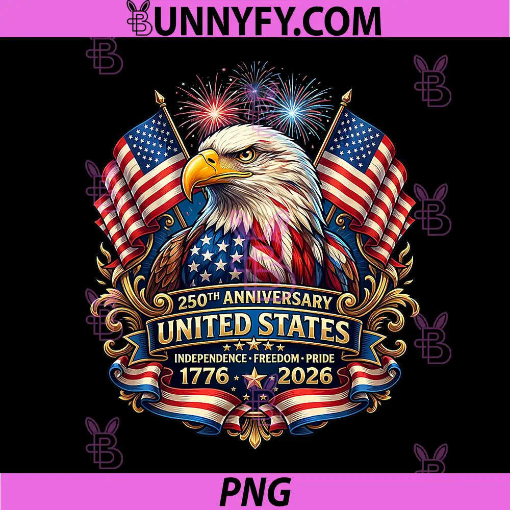 USA Independence 250th PNG, Anniversary 1776 2026 Patriotic Eagle PNG