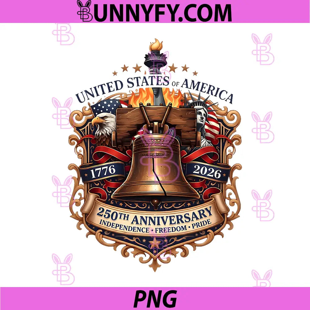 USA Independence 250th PNG, Anniversary 1776 2026 Patriotic Eagle PNG
