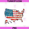 USA Patriotic American Flag Map PNG, 4th Of July US PNG