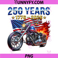 US Flag Motorcycle Biker 250 Years PNG, American Anniversary PNG