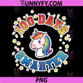 Unicorn 100 Days Smarter PNG, Rainbow 100th Day of School PNG
