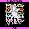 Unicorn 100 Days Of School Dab PNG, Cute Colorful Kids Celebration PNG