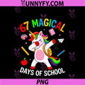 Unicorn 67 Magical Days Of School PNG, Girls Six Seven 67 Meme PNG