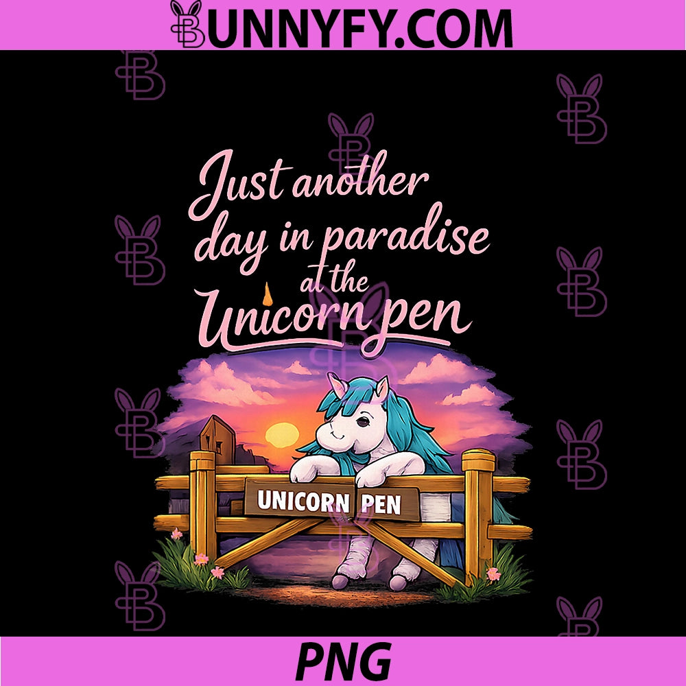 Unicorn Wrangler Paradise PNG, At The Unicorn Pen PNG