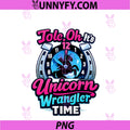 Unicorn Wrangler Time PNG, Horseshoe Clock Graphic PNG