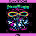 Unicorn Wrangler on Repeat PNG, Retro Arcade Lasso Rainbow Art PNG
