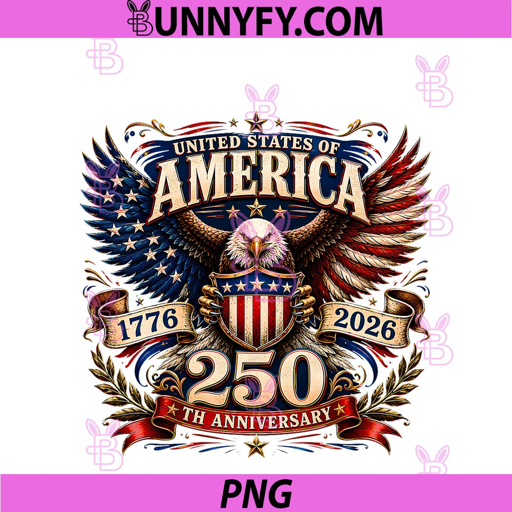 United States Of America 250th PNG, Anniversary 4th Of July Eagle PNG