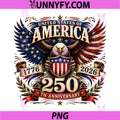 United States of America 250th PNG, Anniversary 4th of July Eagle PNG