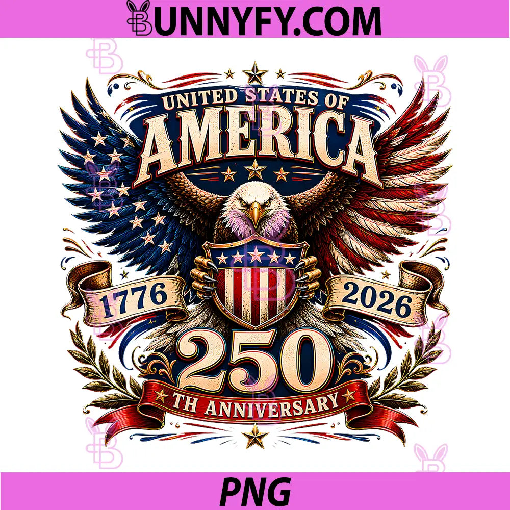 United States of America 250th PNG, Anniversary 4th of July Eagle PNG