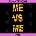 Me Vs Me Motivational Quote PNG, Varsity Gold Yellow Text Art PNG