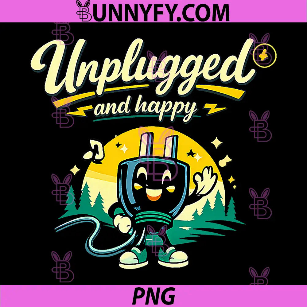 Unplugged and Happy PNG, Retro Script Local Pride Badge PNG