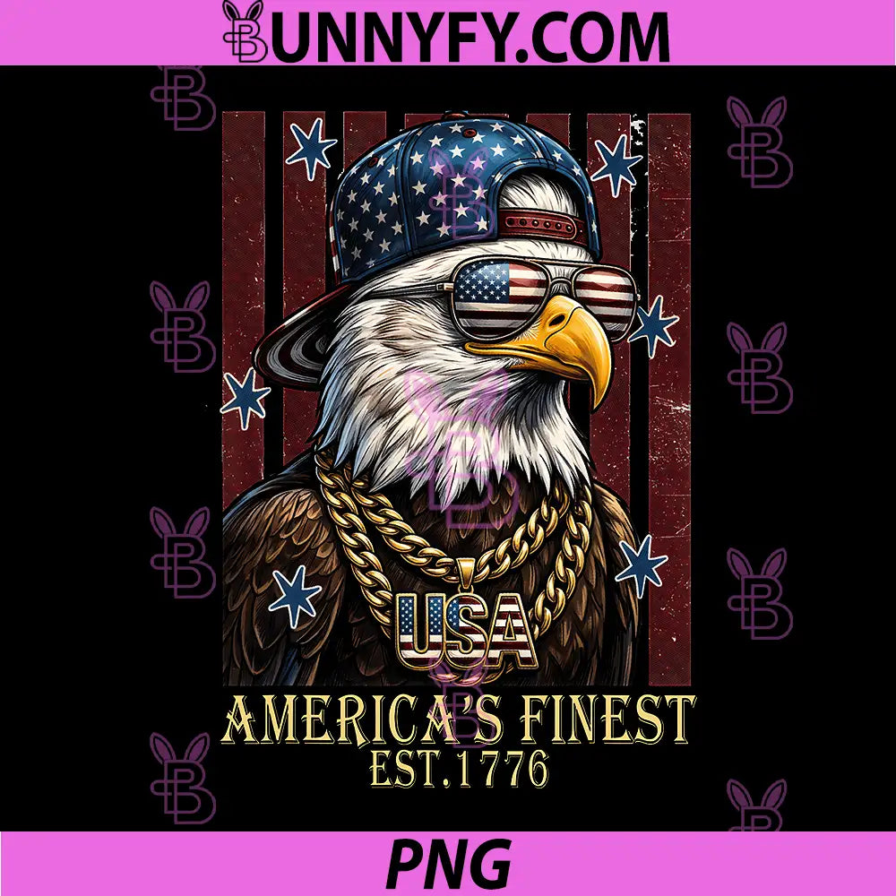 Urban Hip-Hop Patriotic PNG, Bald Eagle Est.1776 PNG