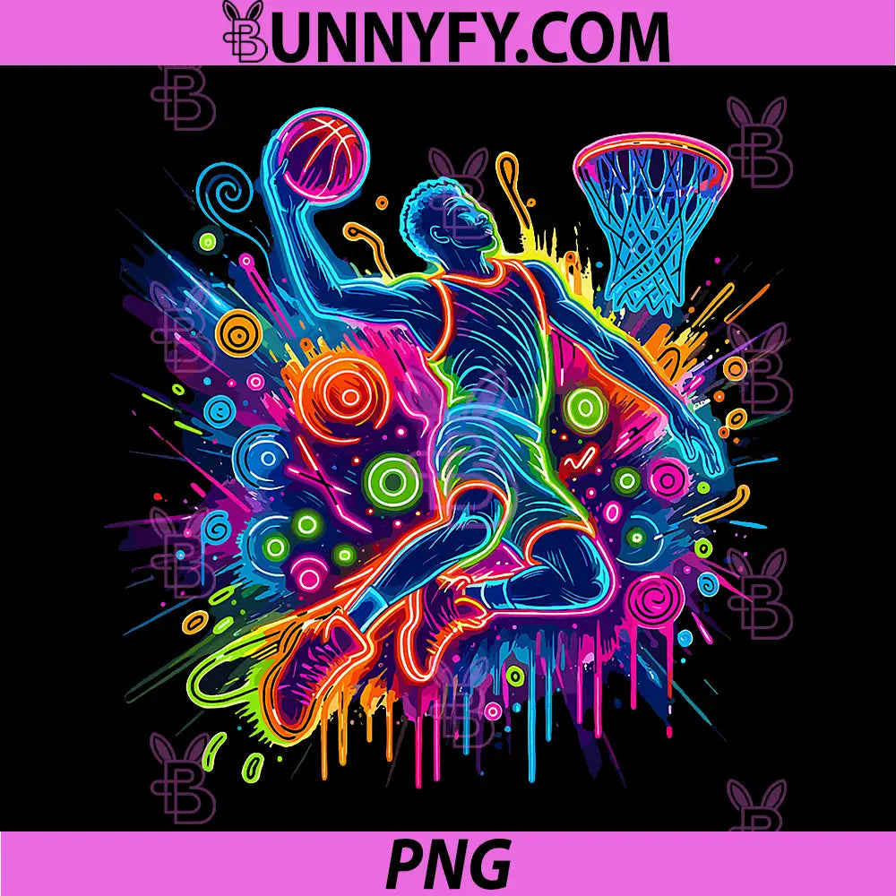 Urban Slam Dunk Art PNG, Abstract Drip Basketball Graphic Only PNG