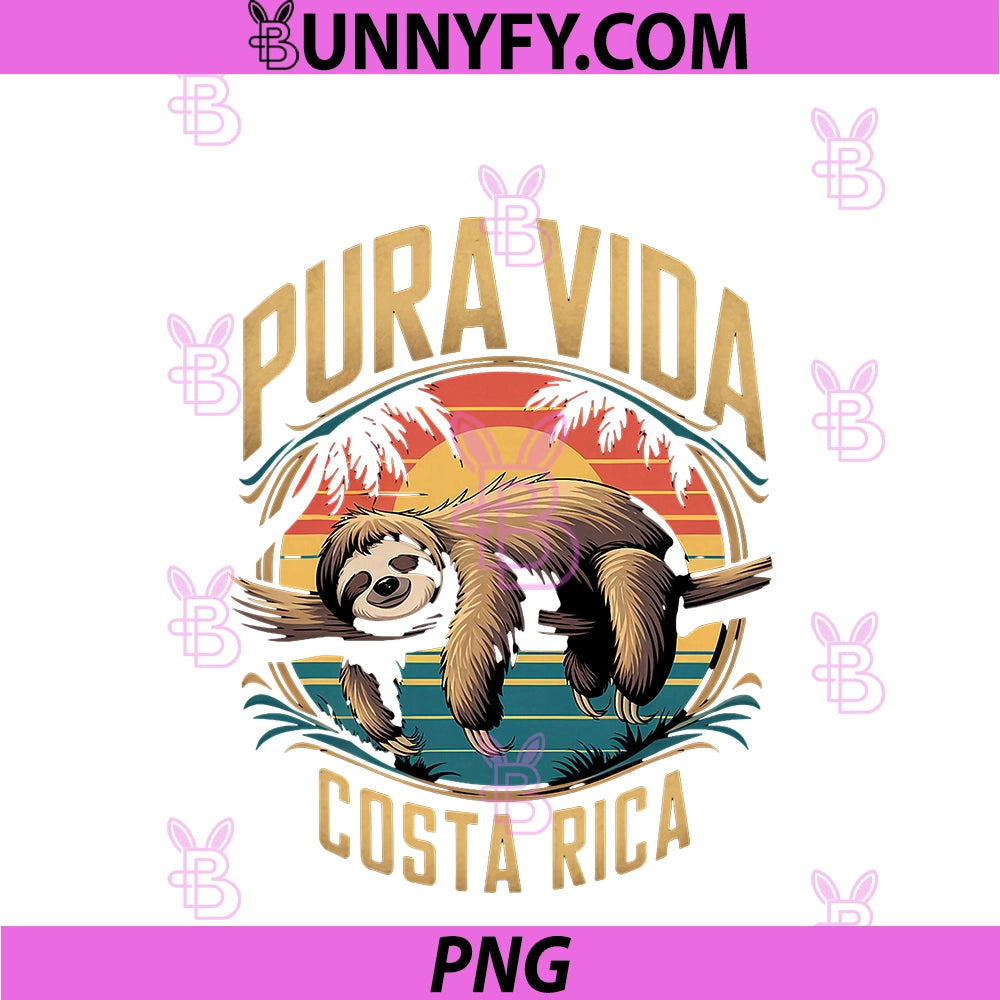 Vacation Tropical PNG, Pura Vida Sloth Costa Rica PNG