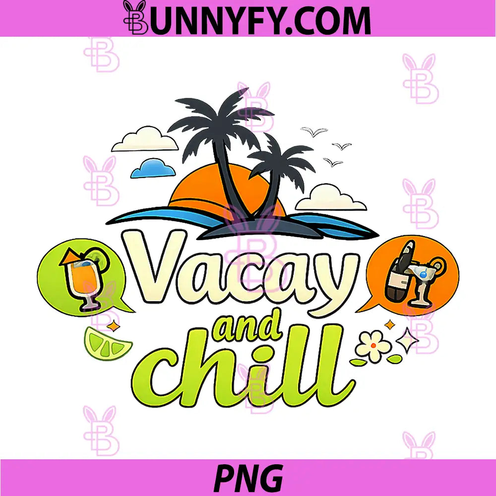 Vacay and Chill PNG, Permanent Vacation Party Palm Graphic PNG