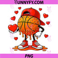 Valentine Basketball PNG, Heart Drip Sport PNG, Valentines Day PNG