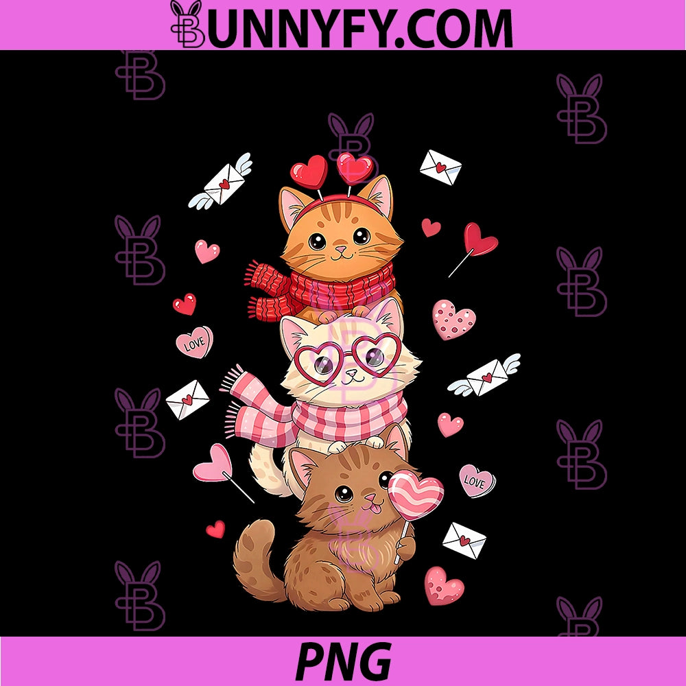 Valentine Cat PNG, Happy Meowentines Heart Valentines Cat Lover PNG