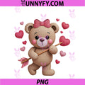 Valentine Day Cute PNG, Bear Love Hearts Crochet Yarn Cupid Girl PNG