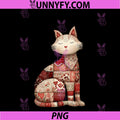 Valentine Patchwork Cat PNG, With Hearts Lover PNG