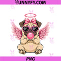 Valentine's Day Pug Cupid PNG, With Angel PNG