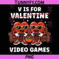 V Is For Valentine Gamer Hearts PNG, Video Games Valentine Love PNG