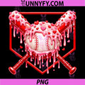 Valentines Day Baseball Boys PNG, Ice Cream Drip Heart PNG