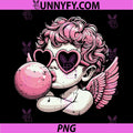 Valentines Day Cupid Bubblegum PNG, Retro Cherub PNG