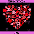 Valentines Day PNG, Dogs Paw Print Heart PNG