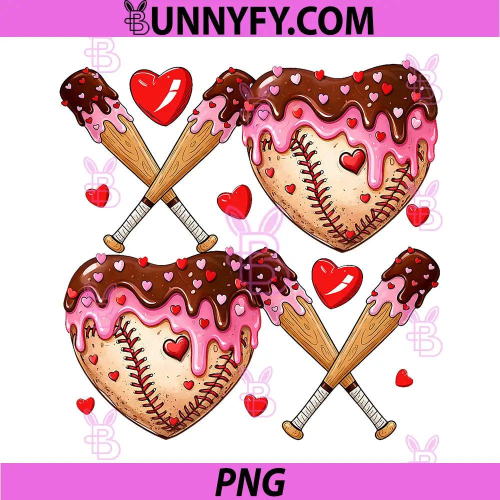 Valentines Day PNG, Drip Heart Baseball XOXO PNG