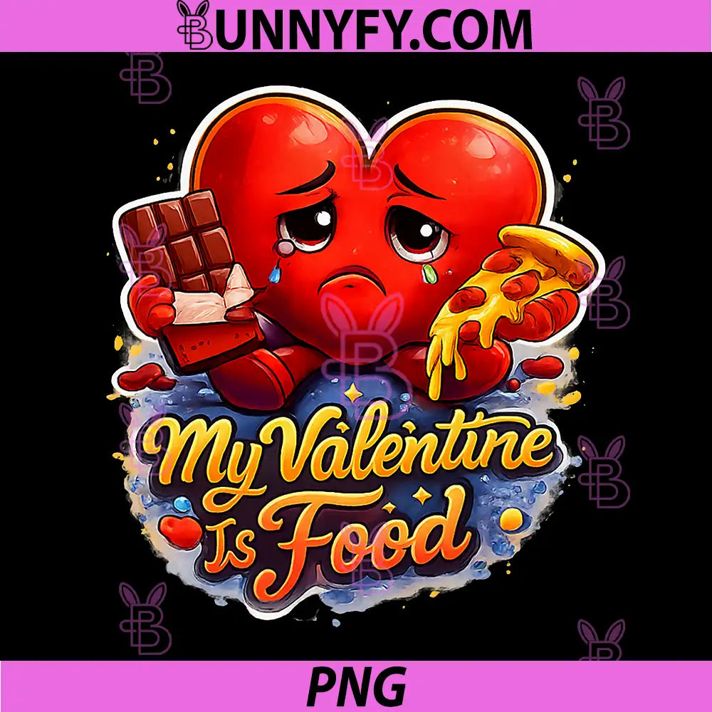 My Valentine Is Food PNG, Funny Valentine Food Lover Graphic PNG