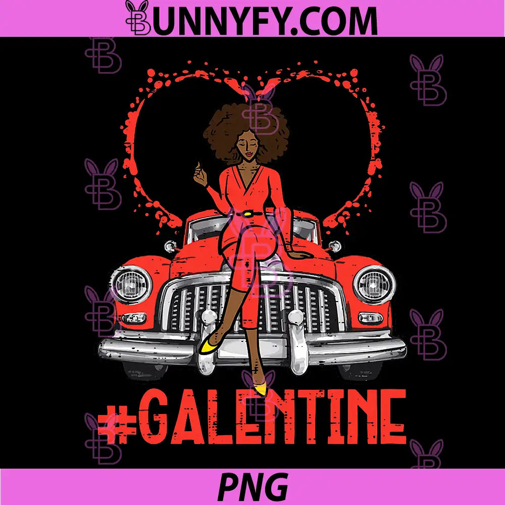 Valentines Day Galentine PNG, Black Woman Car Afro PNG