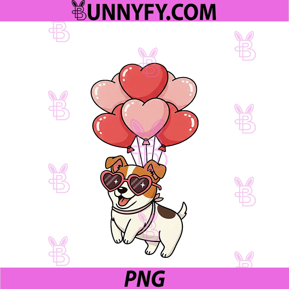 Valentines Day Heart Balloons PNG, Lover Jack Russell Terrier PNG