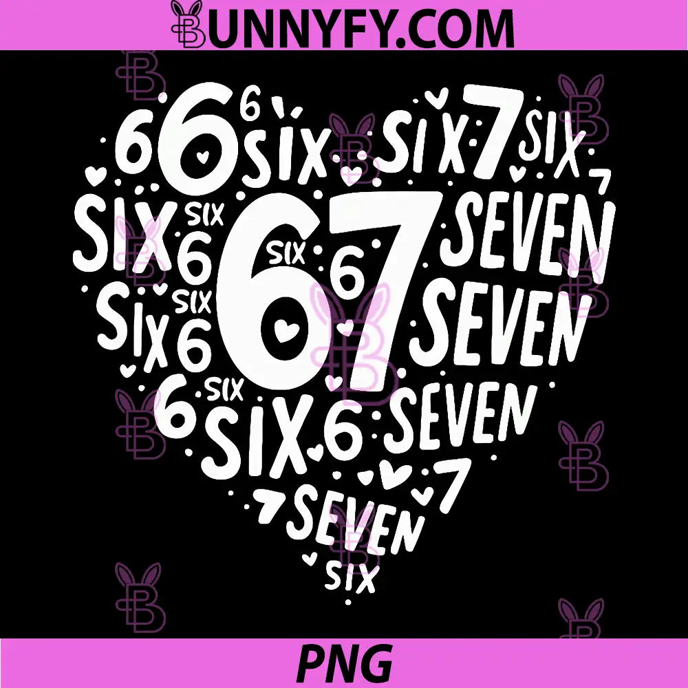 Valentines Day PNG, Heart Six Seven 67 PNG