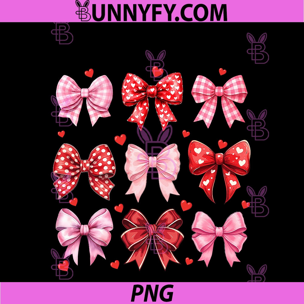 Valentines Day Hearts Leopard PNG, Coquette Bow PNG