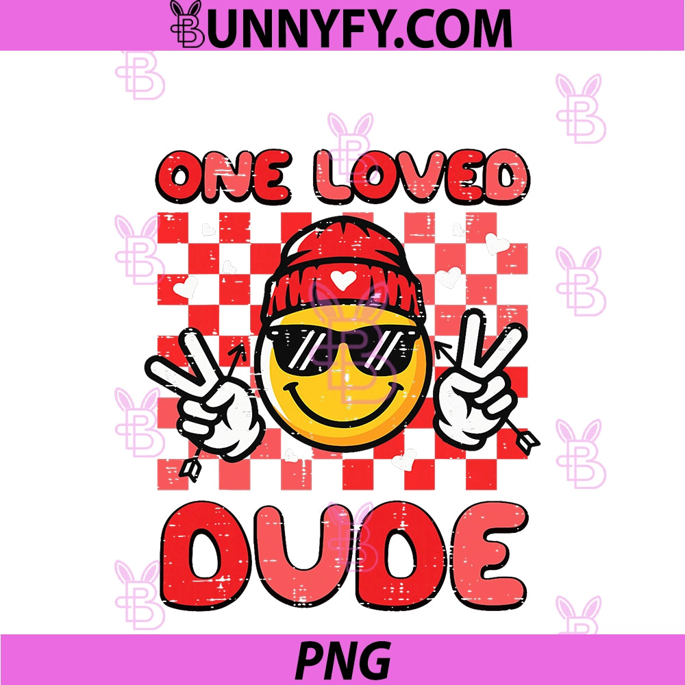 Valentines Day PNG, One Loved Dude Retro PNG