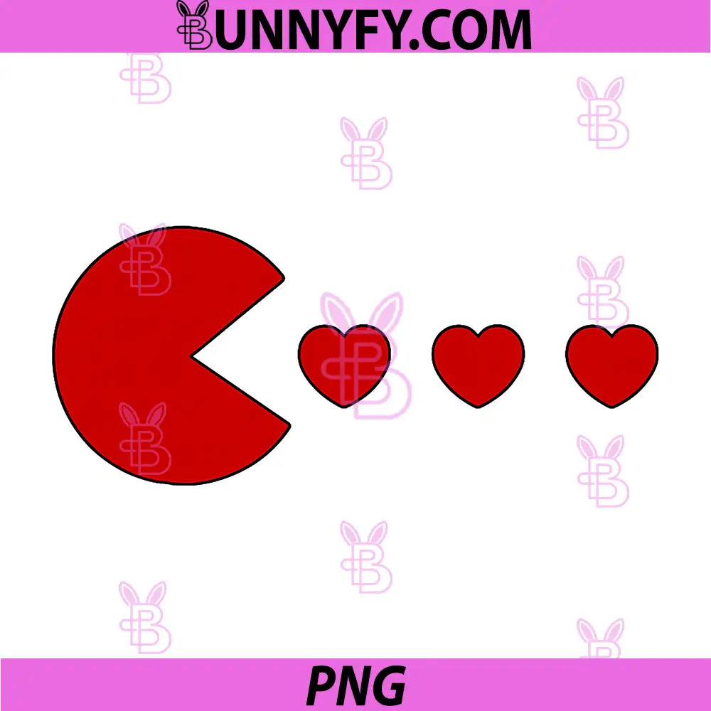 Valentines Day Retro PNG, Game Eating Hearts Gaming PNG