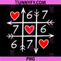 Valentines Day PNG, Six Seven 67 Meme 6 7 Heart PNG