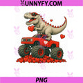 Valentines Day PNG, T Rex Riding Monster Truck PNG