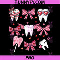 Valentines Day PNG, Teeth Coquette Bow Dental PNG