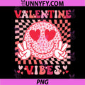 Valentines Day Vibes PNG, Peace Sign Heart Smiley Design PNG