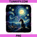 Van Gog Horse Starry PNG, Funny Night Horses Lover Performance PNG