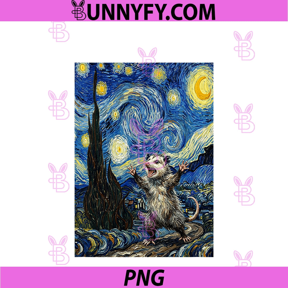 Van Gogh Starry Night PNG, Possum PNG