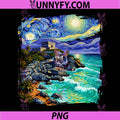 Van Gogh Starry Night Tulum Maya PNG, Temple Mexico Travel Performance PNG