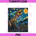 Van Gogh Style Dinosaur Roaring PNG, Starry Night Inspiration PNG