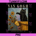 Van Gogh Sunflowers Cat Art PNG, Parody Funny Art Vintage Poster PNG