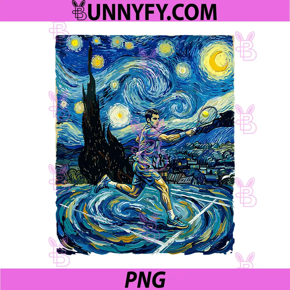 Van Gogh Tennis Player PNG, Impressionist Fine Art Sport PNG