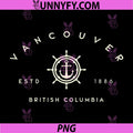 Vancouver British Columbia Anchor Logo PNG, Canada Estd 1886 Design PNG