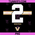Vanderbilt Football PNG, Diego Pavia 2 Stripe PNG