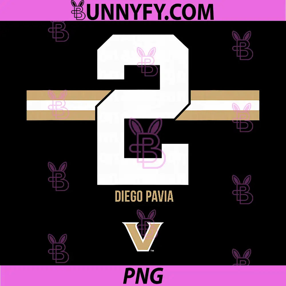 Vanderbilt Football PNG, Diego Pavia 2 Stripe PNG