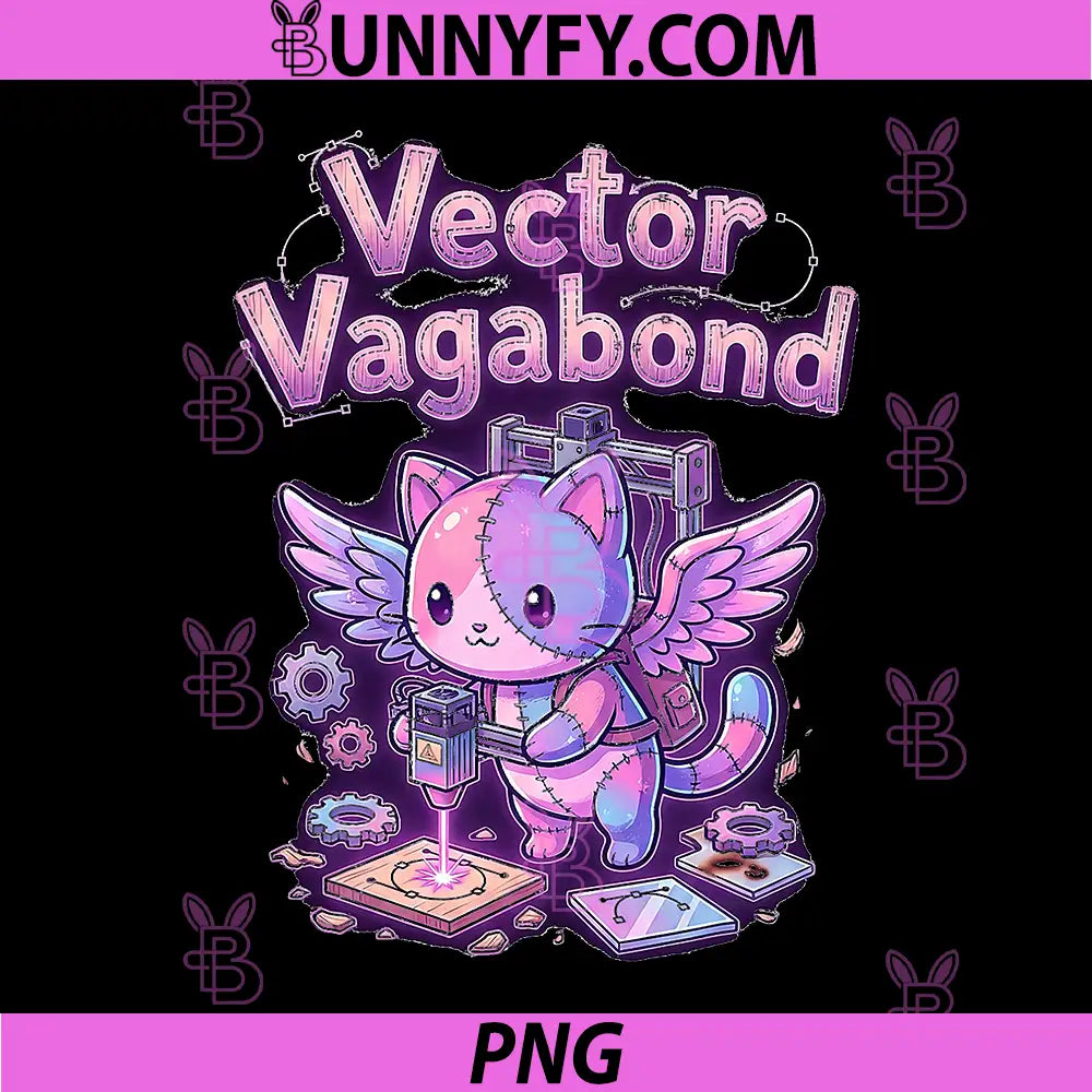 Vector Vagabond Cat PNG, Laser Engraving Maker Cat PNG